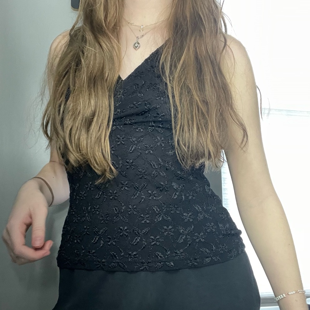 black lace tank top